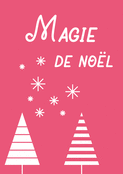 Magie de No&euml;l sur fond rose minimaliste